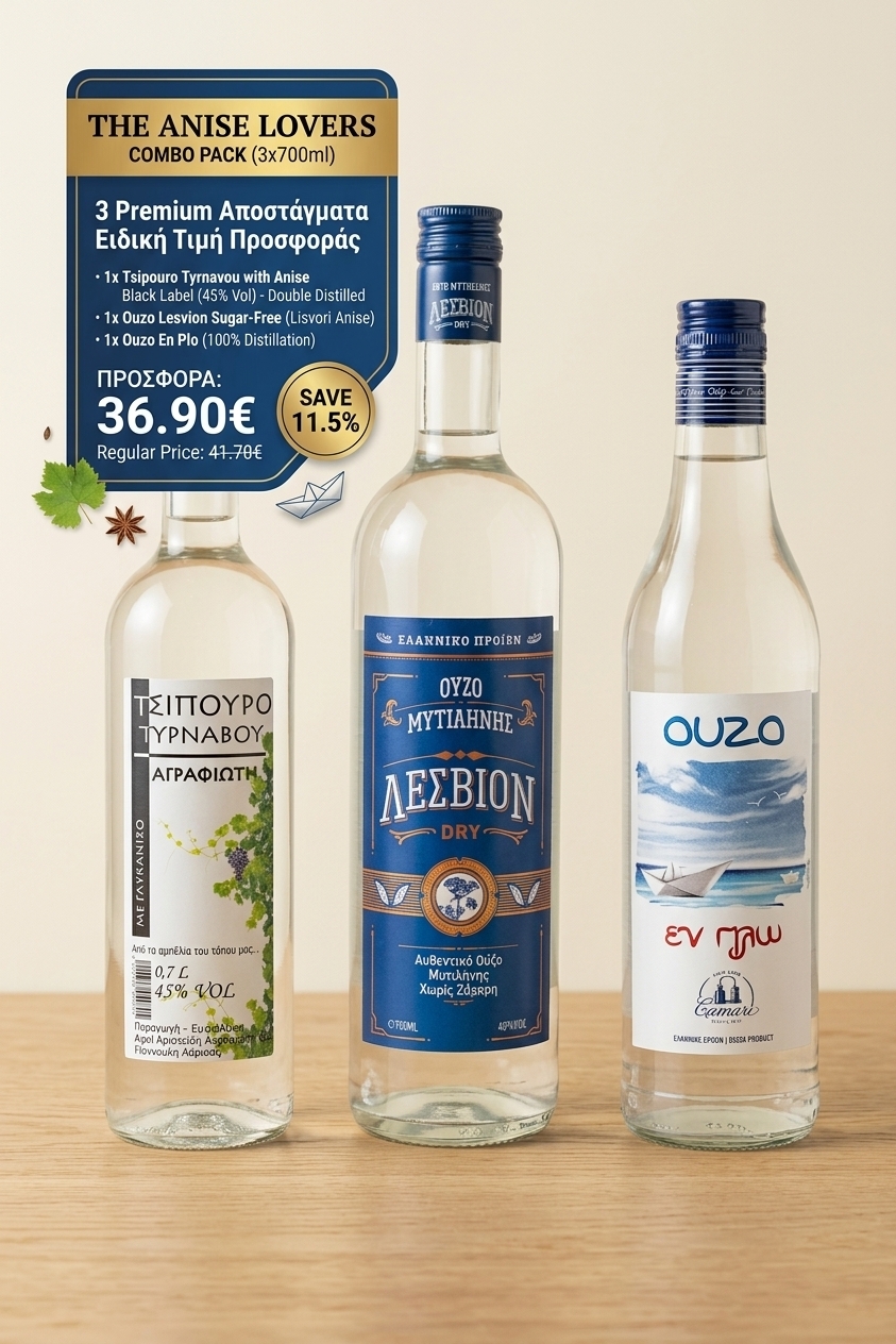 Combo Pack Ούζο & Τσίπουρο «The Anise Lovers» 3x700ml (2x Ούζο + 1x Τσίπουρο)